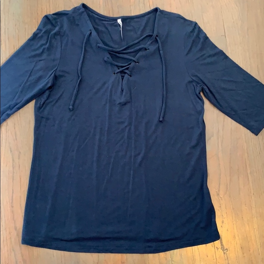 Navy tie shirt